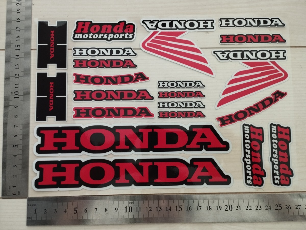 HONDA ステッカー 約20枚セット(1シート分) ホンダステッカー バイクステッカー 防水 反射 HRC レーシングステッカー