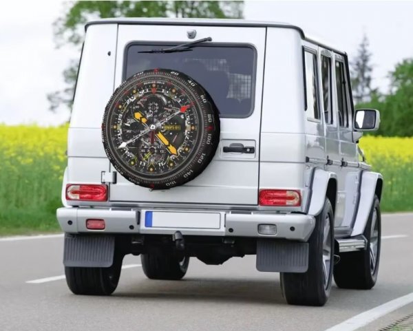 【新品・即決】 汎用 スズキ ジムニー シエラ スペアタイヤ カバー ダイバーウォッチ SUZUKI Jimny シート 背面 調節式 タイヤ 保護 UV_画像2