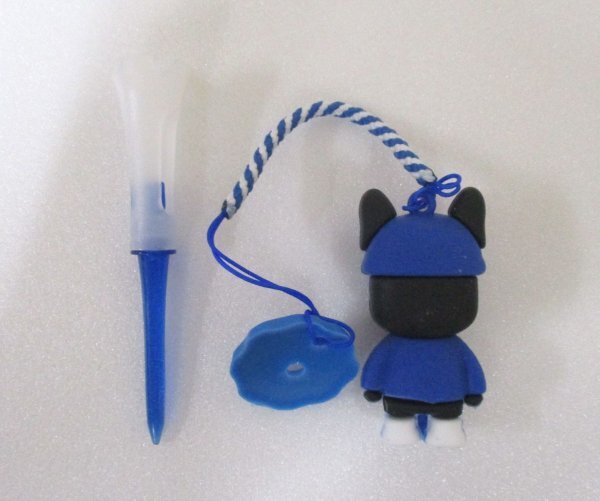 【新品・即決】 青 ブルドック ゴルフ ティーキーパー ティー 紛失防止 ラウンド用品 ティー付 便利 アイディア商品 _画像2