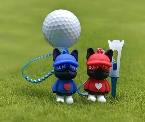 【新品・即決】 青 ブルドック ゴルフ ティーキーパー ティー 紛失防止 ラウンド用品 ティー付 便利 アイディア商品 _画像3