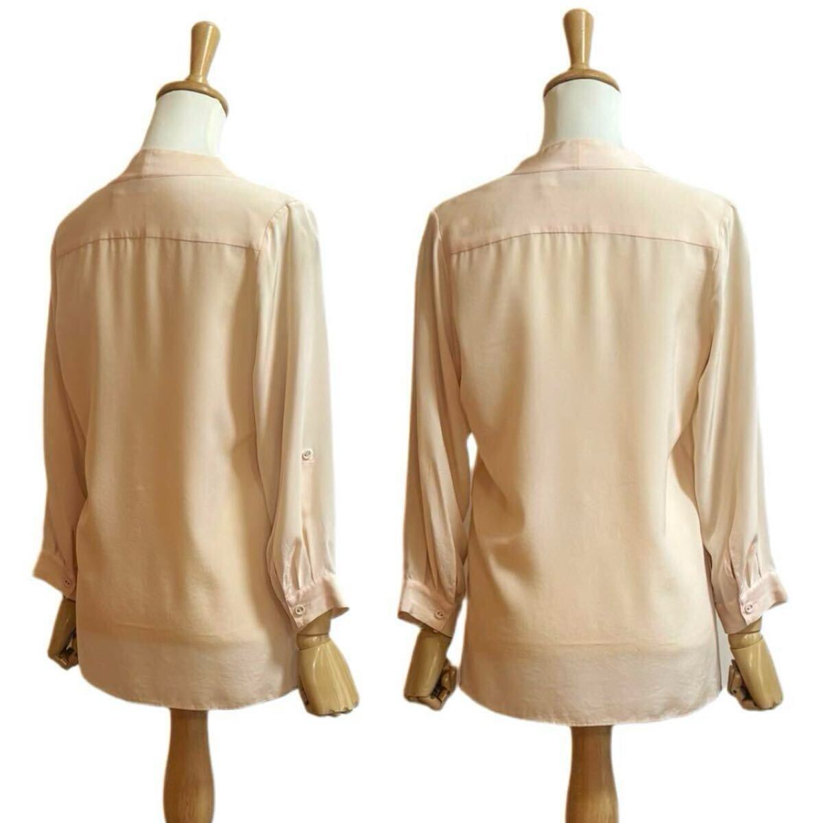 【ACROBAT】 シルク100% Vネック プルオーバーブラウス_画像3