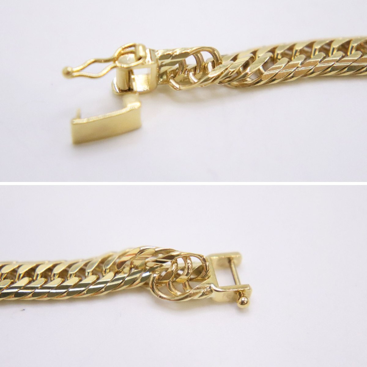 K18 750 喜平 16面 トリプル Mカット 金 ブレスレット 約19.5cm 重量約20g(実重量20.6g) 造幣局マーク有 メンズ 中古 美品 送料無料!!_画像8