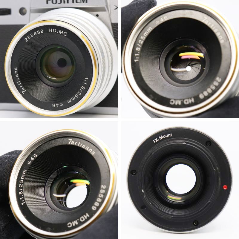 1円～ 富士フィルム FUJIFILM X-T10 ミラーレス一眼カメラ シルバー レンズ付/7artisans 25mm F1.8 FXマウント ジャンク 不動(dòng) 送料無料！