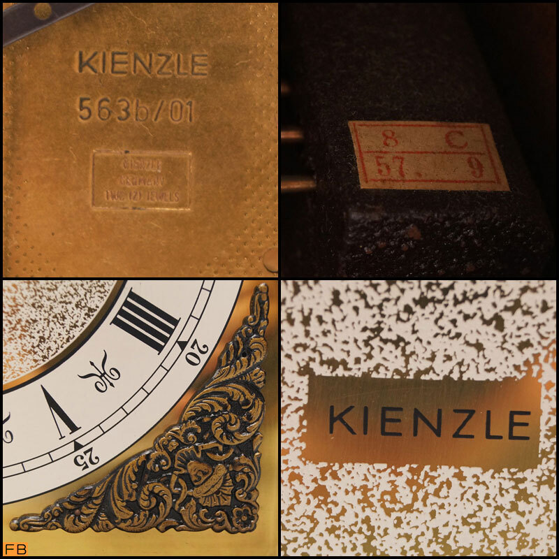 1770-キンツレー◆置時計 563B/01 ゼンマイ式 ドイツ製 アナログ KIENZLE アンティーク レトロ_画像7