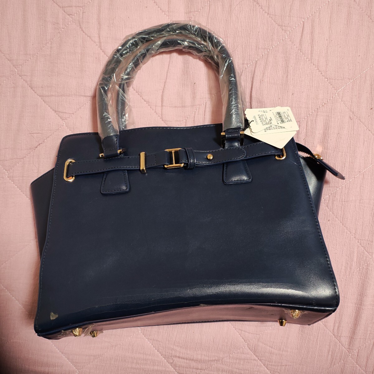 未使用品 rienda リエンダ ハンドバッグ ショルダーバッグ ネイビー_画像1
