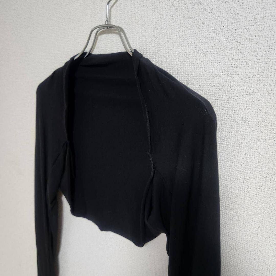 ボレロカーディガン M相当 黒 長袖 ショート丈 羽織り 冷房対策_画像8