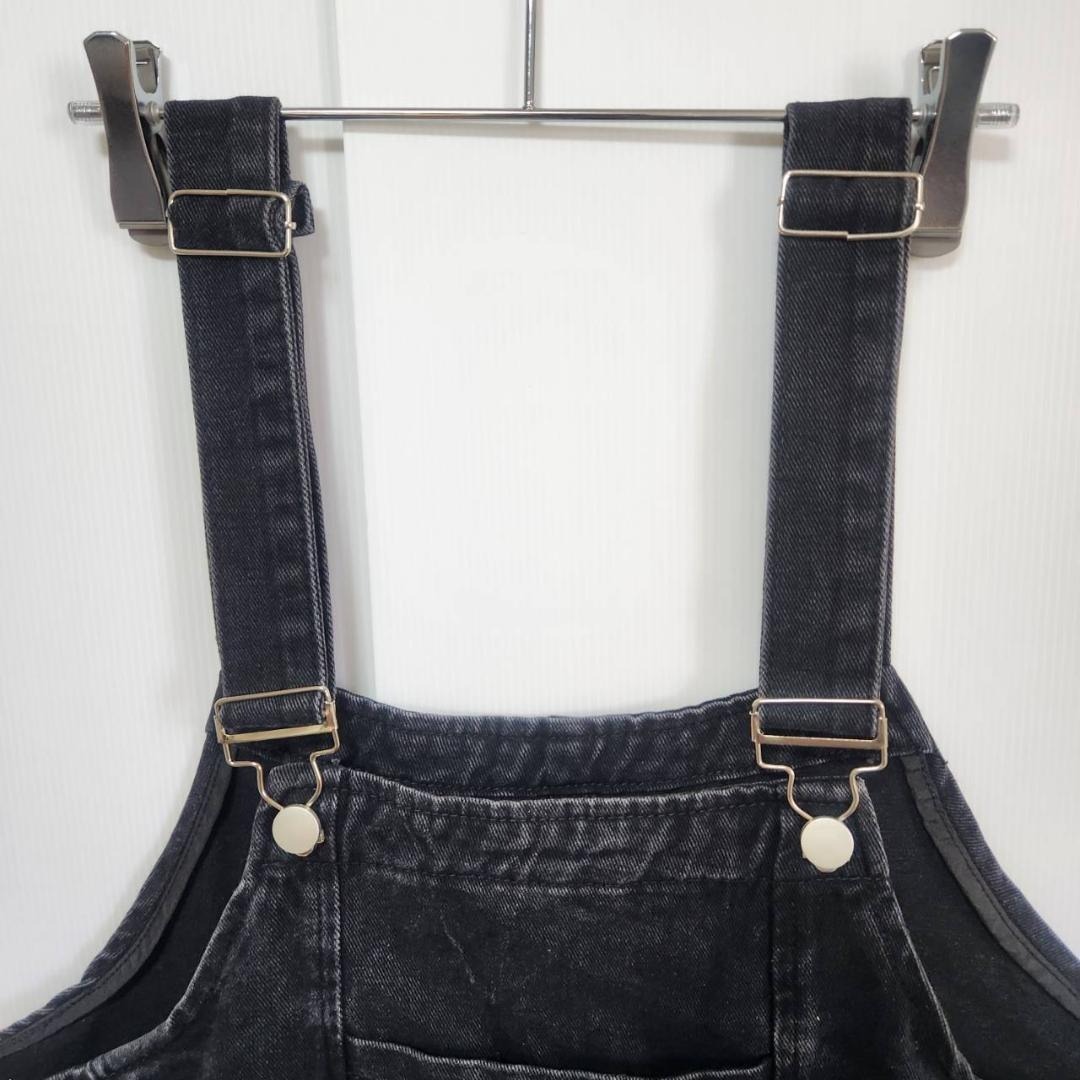 DAY CLOSET サロペット ワンピース S ブラック デニム風 カジュアル_画像4