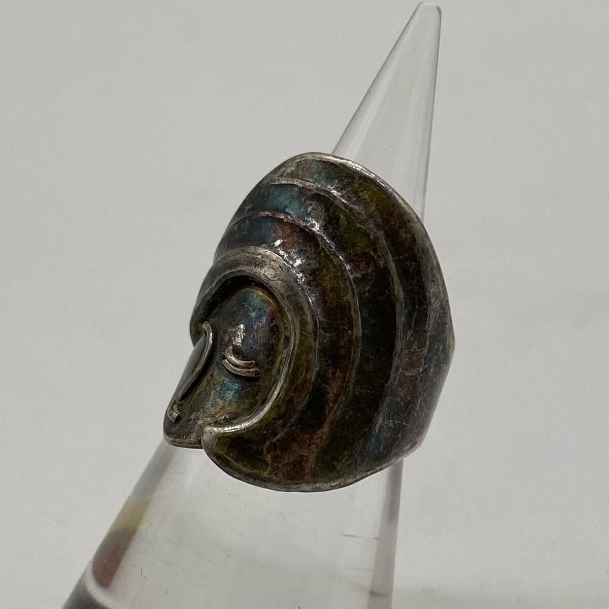 ◎【売り切り】シルバーアクセサリー 指輪 顔モチーフ シルバーリング 総重量8.1g 内径15mm(7号)