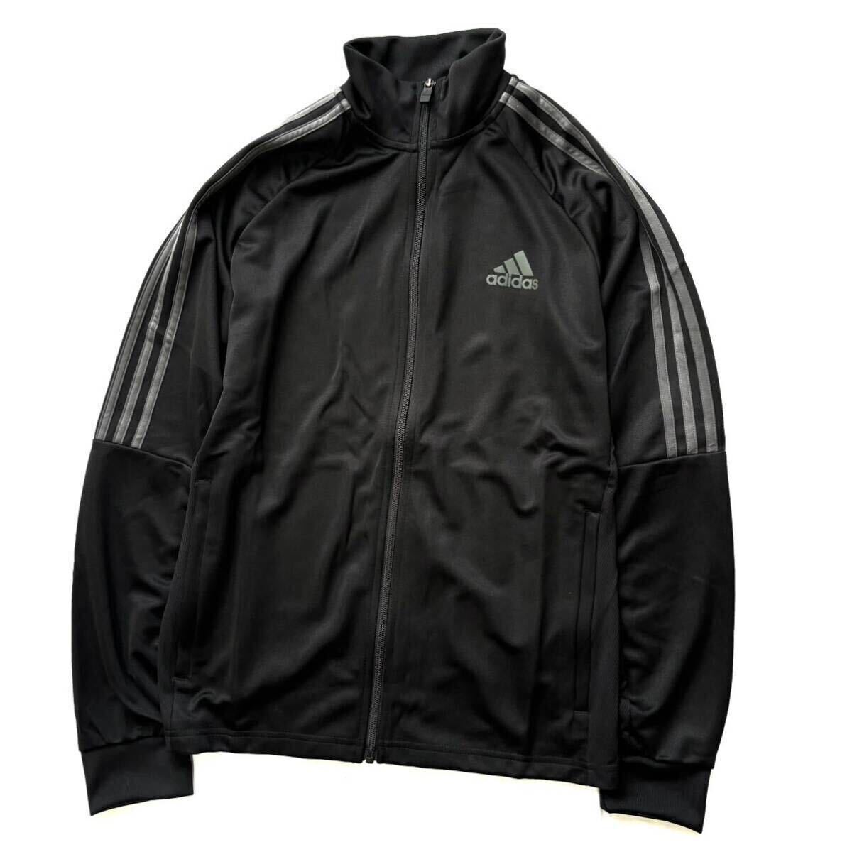 ◆H928新品【メンズL】 黒グレー adidas アディダス 上下セット ジャージ セットアップ スリーライン オールシーズン トラックスーツ