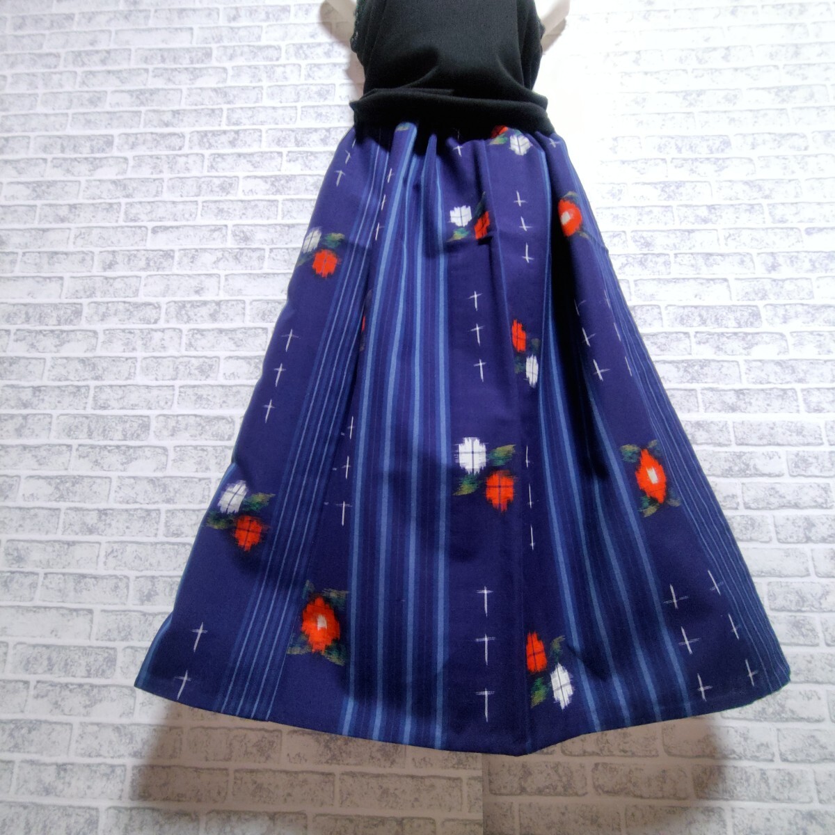 ゴムスカート*着物リメイク ハンドメイド 低身長 パーティー イベント 舞台 結婚式 フォーマル♪ フラダンス衣装