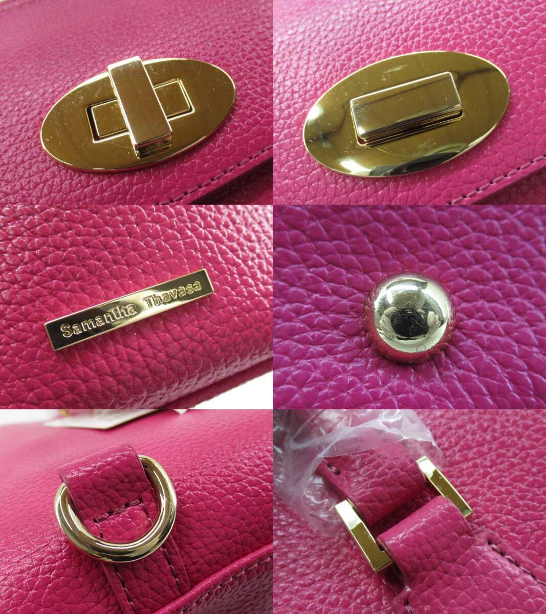 n51258-ap ジャンク▼Samantha Thavasa サマンサタバサ 1520175931 ハンドバッグ ショルダーバッグ レザー マゼンタ [144-250928]_画像4