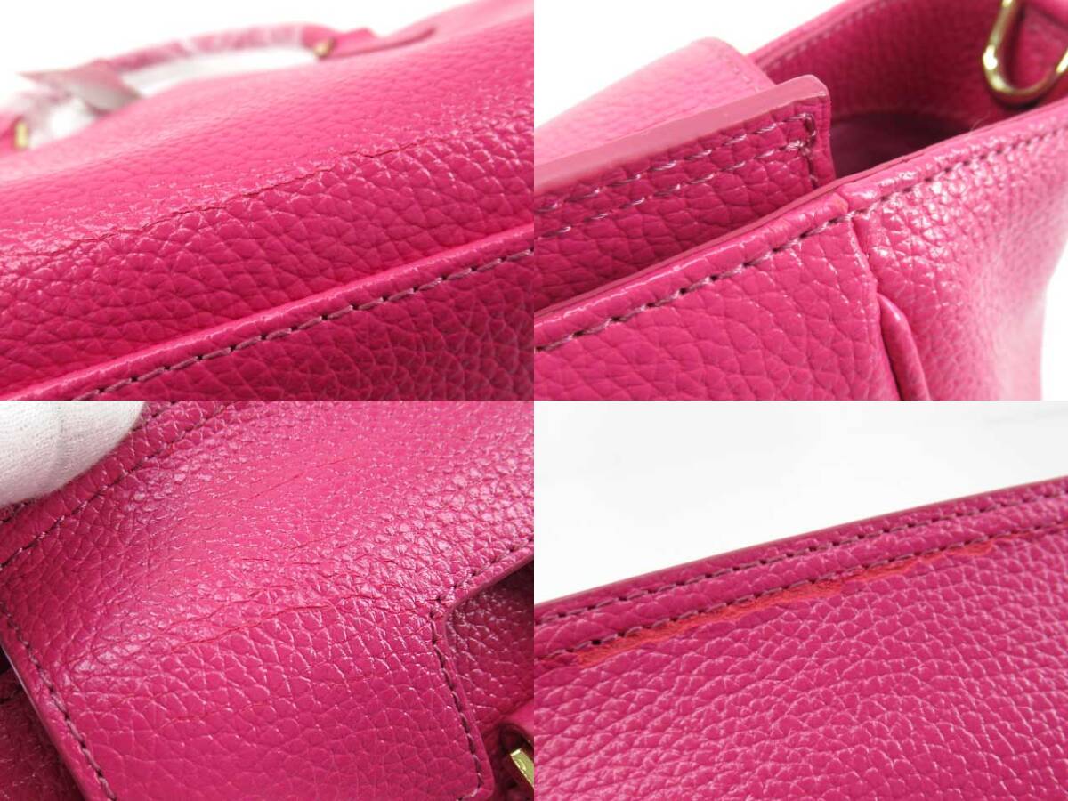 n51258-ap ジャンク▼Samantha Thavasa サマンサタバサ 1520175931 ハンドバッグ ショルダーバッグ レザー マゼンタ [144-250928]_画像9