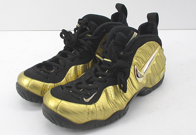n51236-ap ジャンク▼NIKE AIR FOAMPOSITE PRO METALLIC GOLD 624041-701 エア フォームポジット プロ 17年製 観賞用 27.0cm [149-250911]_画像1