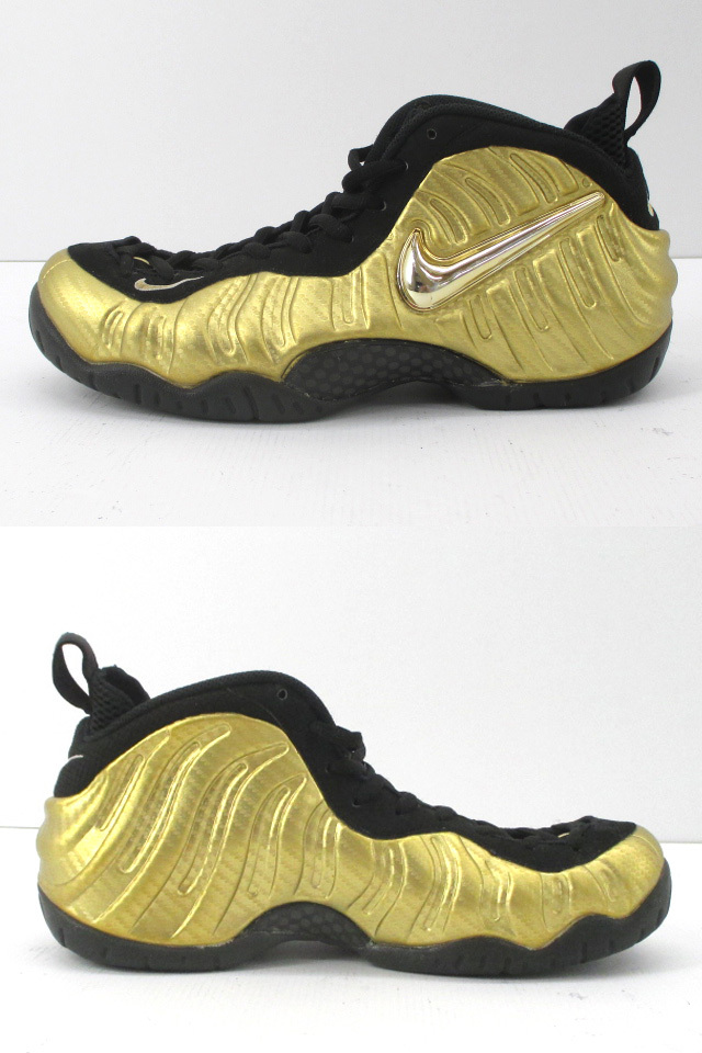 n51236-ap ジャンク▼NIKE AIR FOAMPOSITE PRO METALLIC GOLD 624041-701 エア フォームポジット プロ 17年製 観賞用 27.0cm [149-250911]_画像3