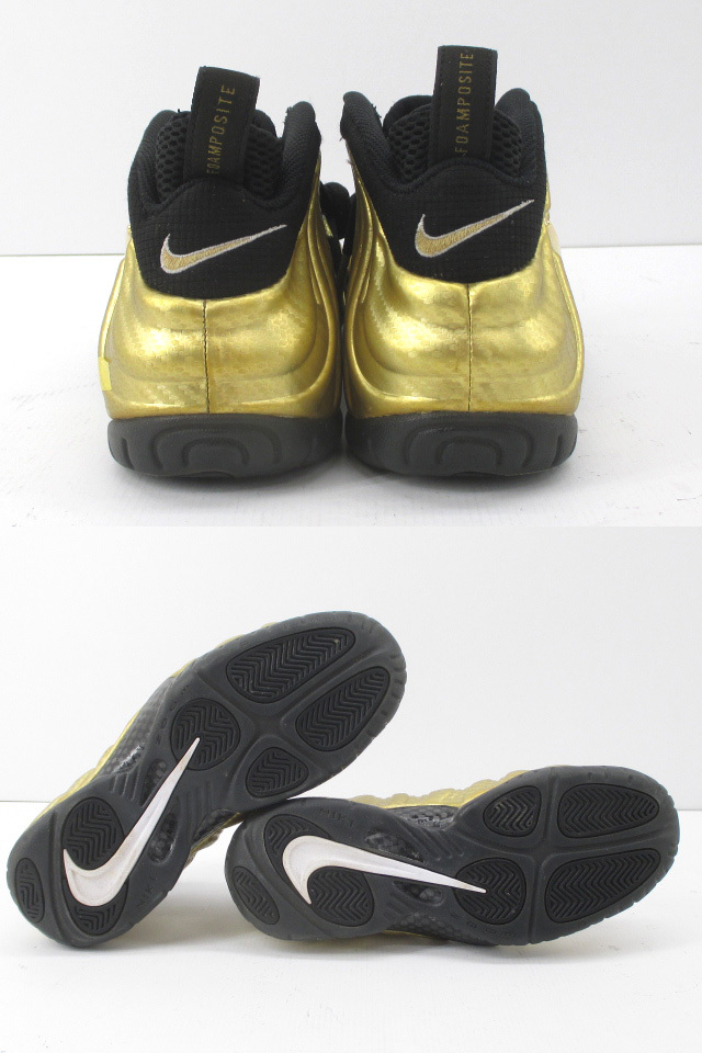 n51236-ap ジャンク▼NIKE AIR FOAMPOSITE PRO METALLIC GOLD 624041-701 エア フォームポジット プロ 17年製 観賞用 27.0cm [149-250911]_画像4