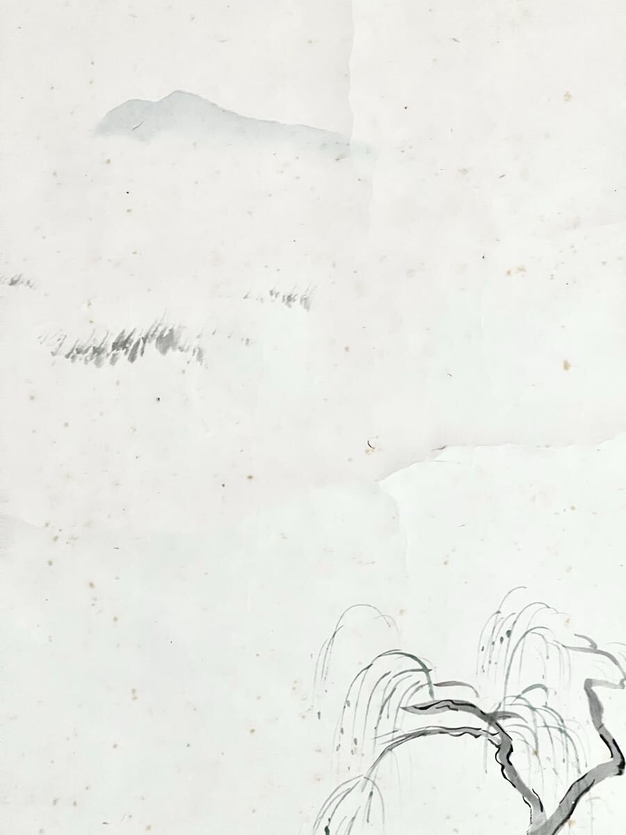 【真作】【S8】森村宜永 稲門「舟遊図」紙本 肉筆 合箱 大和絵 人物画 風景画 絵画 掛軸 明治-昭和時代の日本画家 愛知の人 師: 松岡映丘_画像5