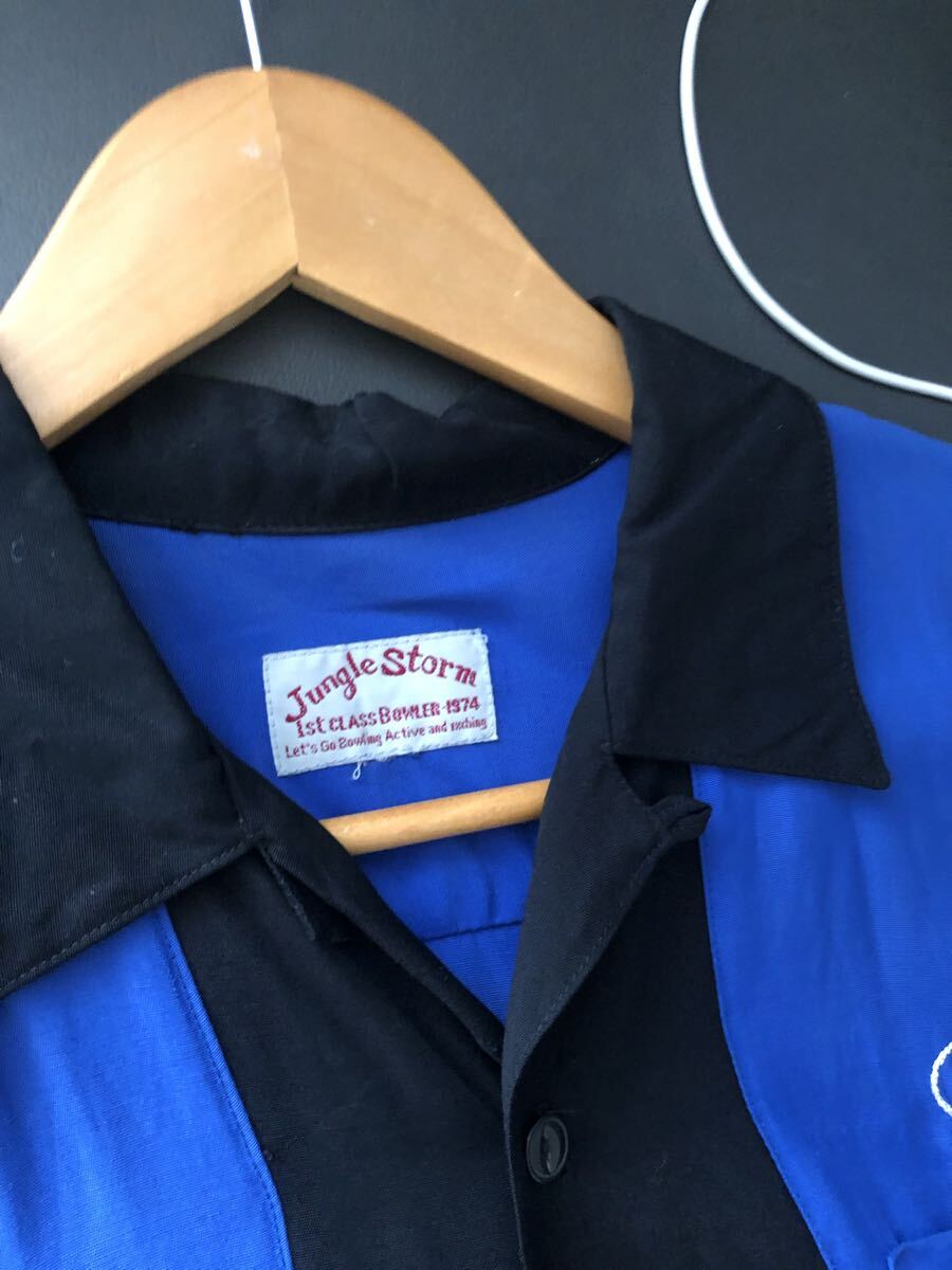 jungle storm 半袖シャツ ボーリングシャツ　mくらい　 キューバシャツ オープンカラーシャツ レーヨン 半袖 刺繍 アロハシャツ_画像6