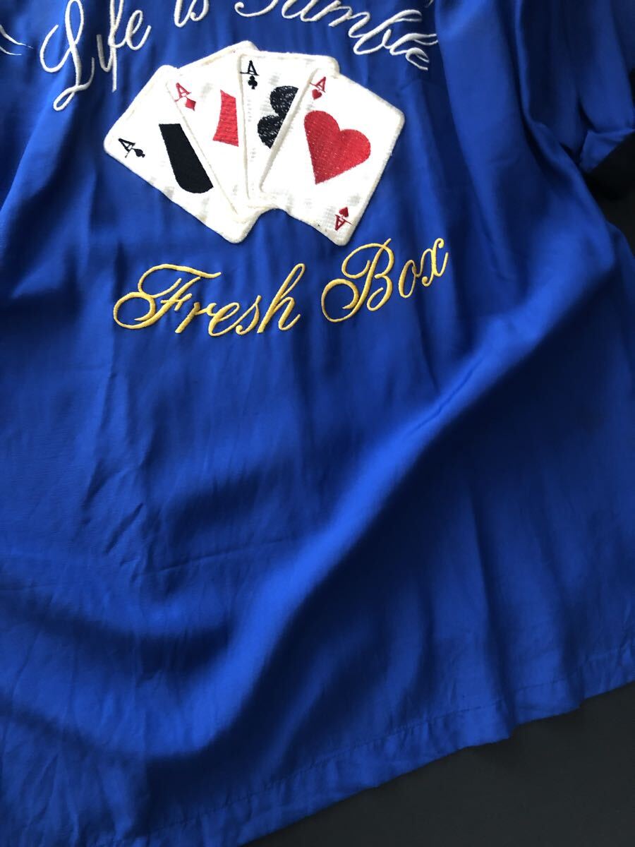 jungle storm 半袖シャツ ボーリングシャツ　mくらい　 キューバシャツ オープンカラーシャツ レーヨン 半袖 刺繍 アロハシャツ_画像7