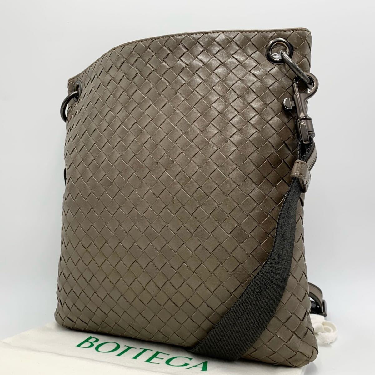 BOTTEGA VENETA ボッテガヴェネタ イントレチャート ショルダーバッグ カーキ 斜め掛け