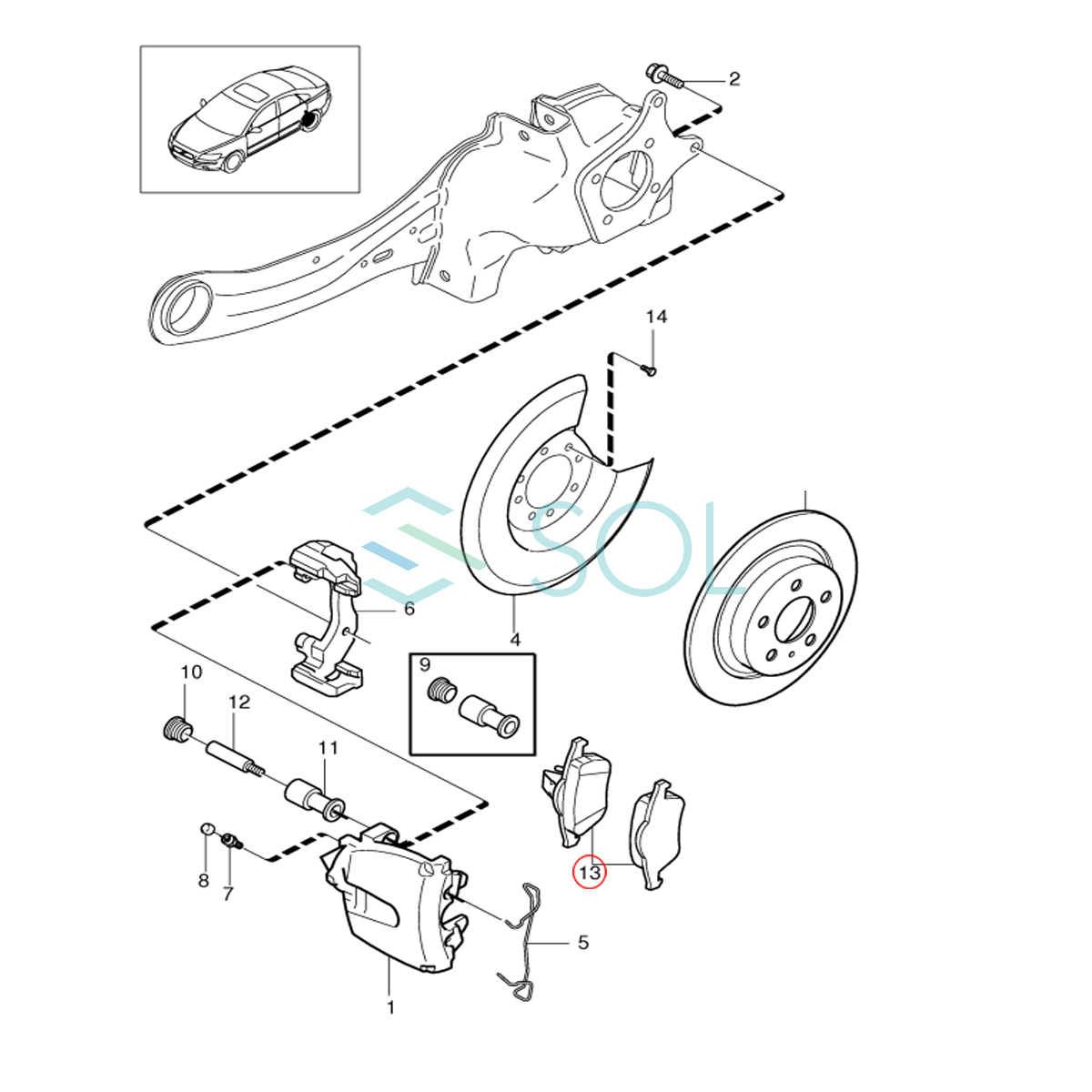 HAPAD ボルボ C30 533 C70II 542 S40II 544 V40 525 526 V50 545 リア ブレーキパッド ディスクパッド 左右セット 31341331_画像3