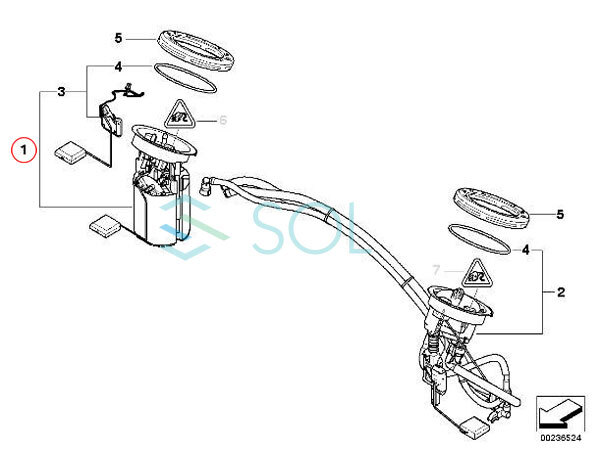 フューエルポンプ BMW E82 E87 E88 E90 E91 E92 E84 X1 116i 118i 120i 130i 320i 18i 燃料ポンプ ガソリンポンプ 16147197075 16117159144_画像6