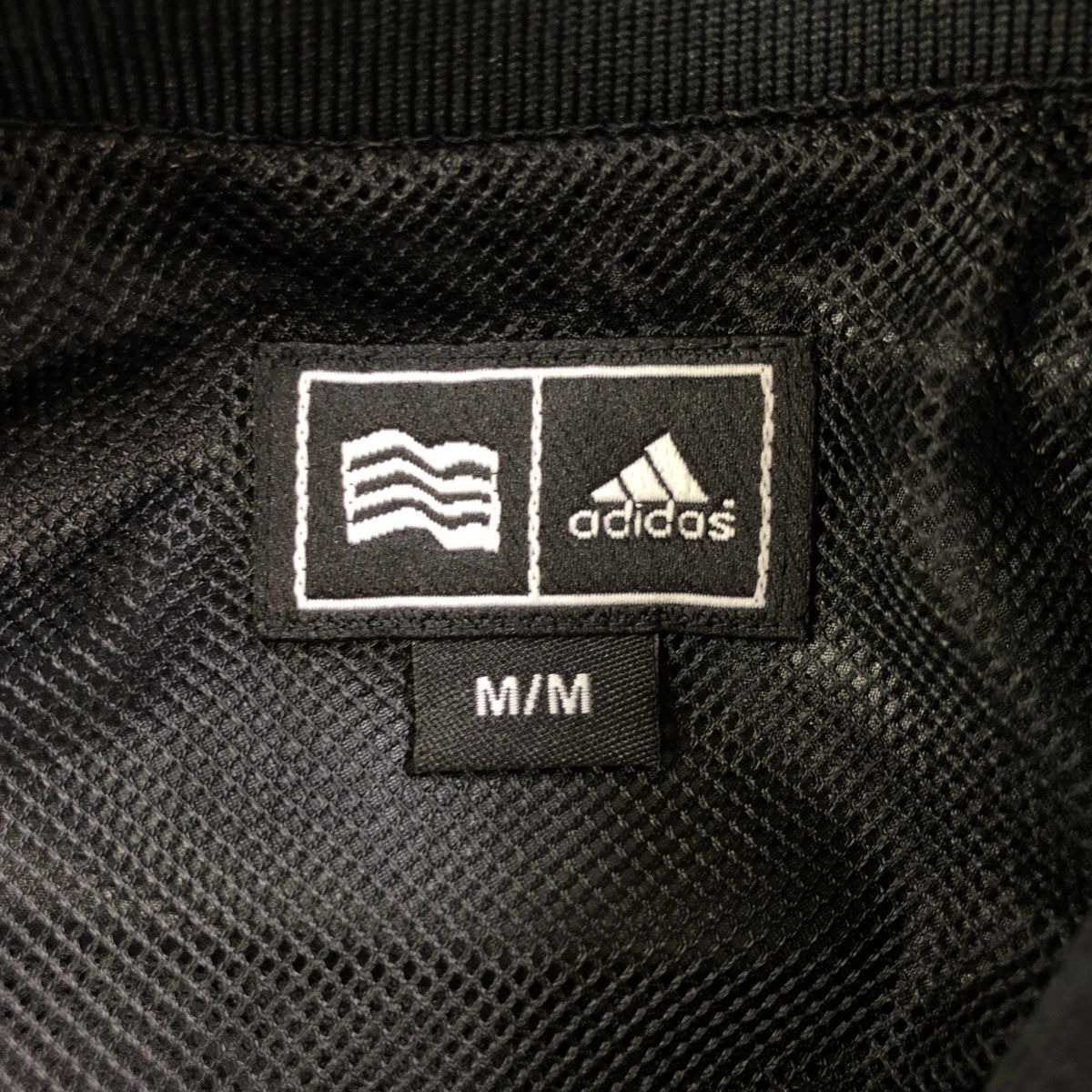 2K1984-Q-N◆良品◆adidas アディダス プルオーバージャケット ウィンドブレーカー ロゴ刺繍◆size M 黒 ブラック ポリエステル100_画像7