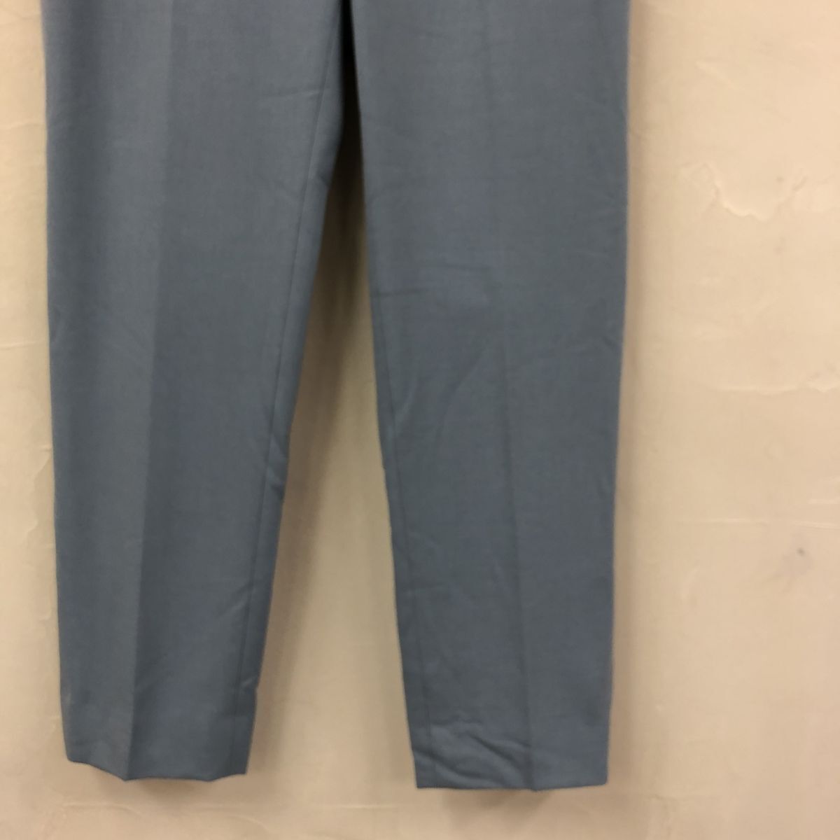 2K1628-J◆日本製 Aquascutum アクアスキュータム テーパードパンツ◆ブルー サイズ10 レディース ボトムス ロング 無地 シンプル_画像3