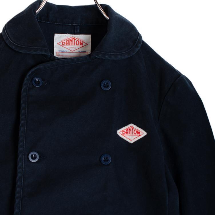 DANTON ダブルボタンワークジャケット Women's DANTON ダントン 丸襟ダブルジャケット 34 ネイビー ワークジャケット_画像3