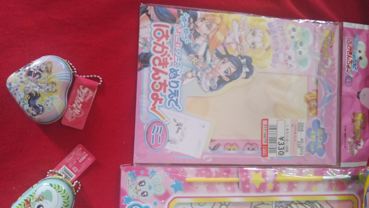 当時物 レア ふたりはプリキュアMAXHeart グッズ 8個セット メモ帳 ぬりえではがきんちょ みずえ 塗り絵 缶バッジ 缶ケース 大量 まとめて_画像2