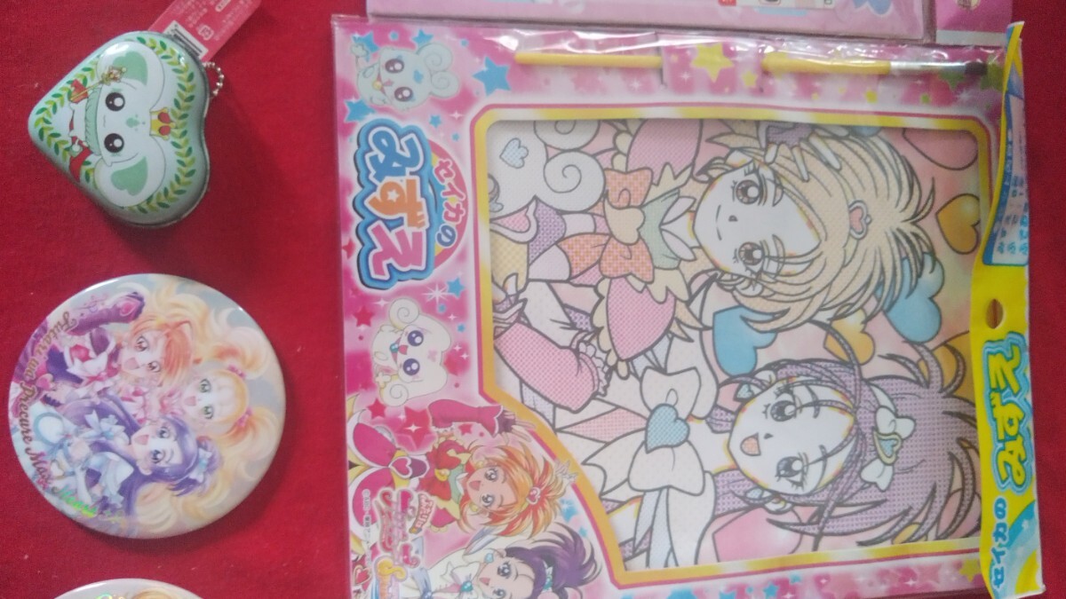 当時物 レア ふたりはプリキュアMAXHeart グッズ 8個セット メモ帳 ぬりえではがきんちょ みずえ 塗り絵 缶バッジ 缶ケース 大量 まとめて_画像3