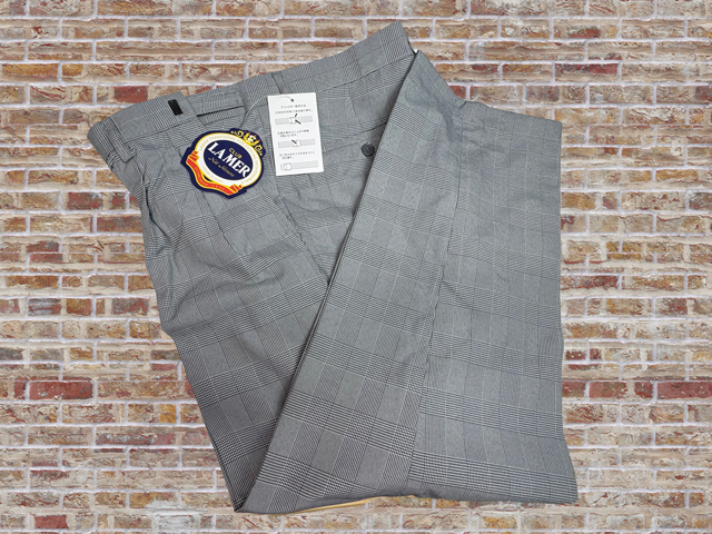 41268-3-nb497-2　ウエスト88-94cm 股下72cm グレンチェック CLUB LAMER アジャスター付スラックス _画像1