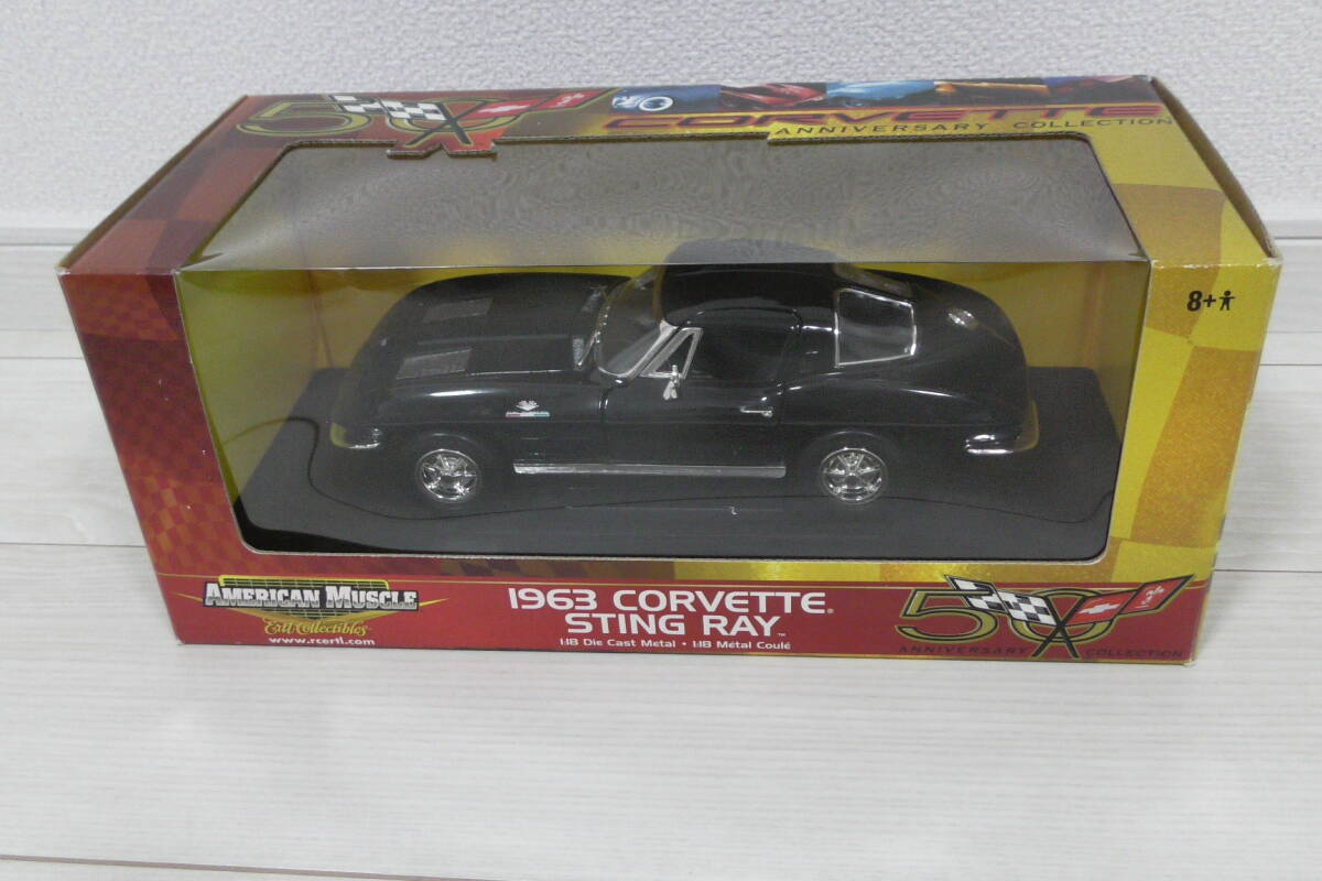 【送料無料】 1/18 コルベット スティングレー ブラック 1968 Corvette Sting Ray アメリカンマッスル_画像1