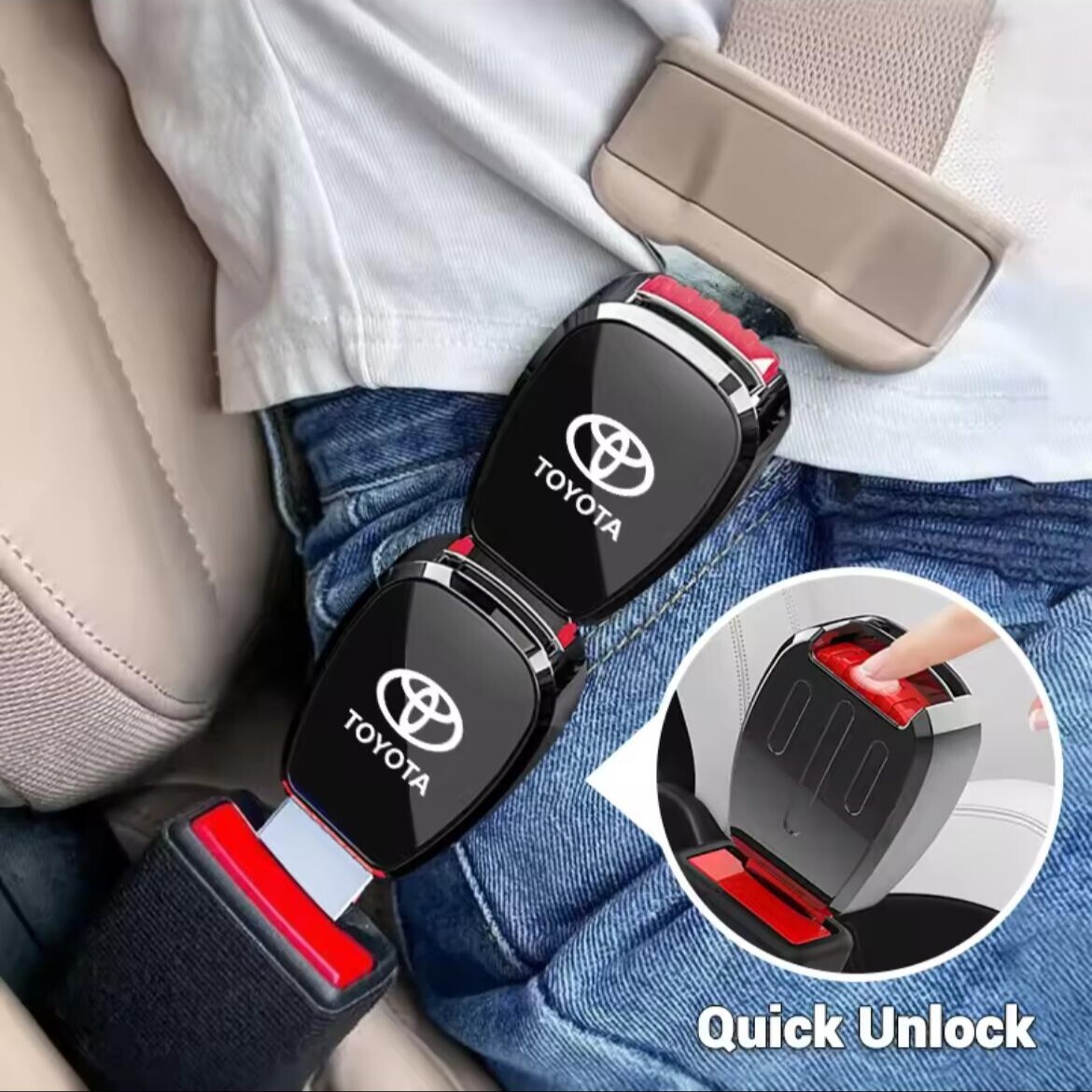 TOYOTA トヨタ シートベルト エクステンダー バックル ワンプッシュ ボタン ブラック 黒 GR SPORT TRD ds_画像8