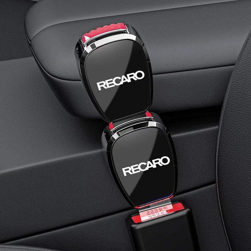 2個セット RECARO レカロ シートベルト エクステンダー 延長 バックル ミラー仕上げ ワンプッシュボタン ブラック 黒 sc_画像1