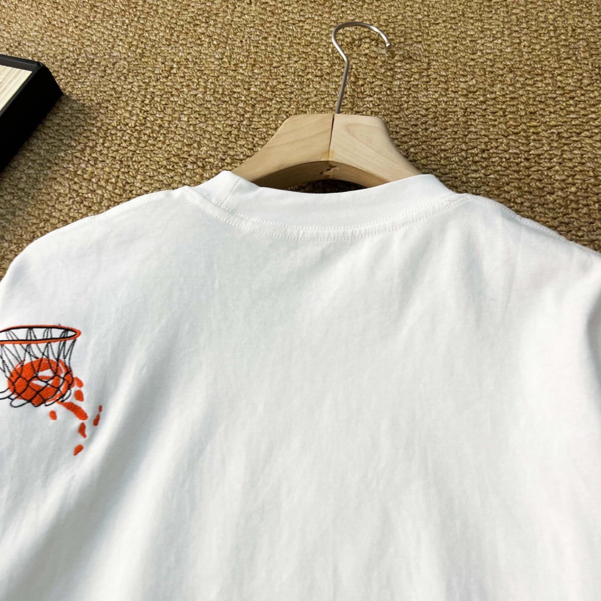 半袖 Tシャツ カナダ製造 コットン100％ 柔らかい 快適 ゆったり 丸首 バスケットボール トップス スウェット 街着 カジュアル 夏服 SIZE:L_画像4