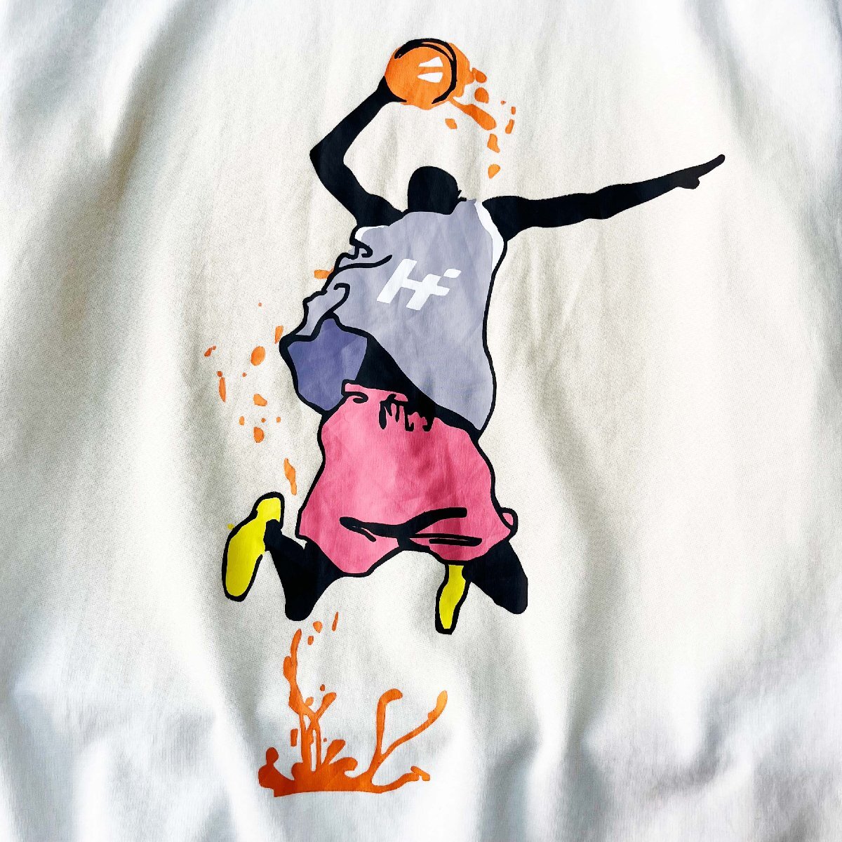 半袖 Tシャツ カナダ製造 コットン100％ 柔らかい 快適 ゆったり 丸首 バスケットボール トップス スウェット 街着 カジュアル 夏服 SIZE:L_画像6