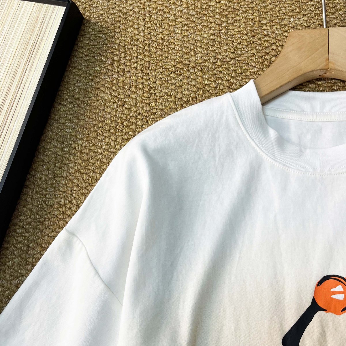 半袖 Tシャツ カナダ製造 コットン100％ 柔らかい 快適 ゆったり 丸首 バスケットボール トップス スウェット 街着 カジュアル 夏服 SIZE:L_画像9