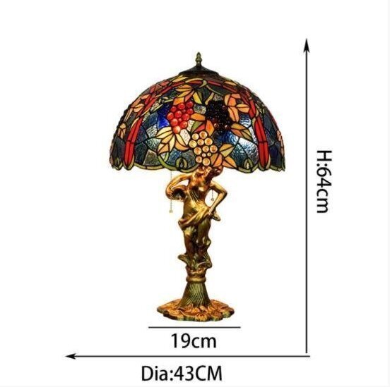 美品☆【ステンドランプ ステンドグラス アンティーク 花柄】レトロな雰囲気がおしゃれ★ヴィンテージ ティファニー 照明 zchw0002