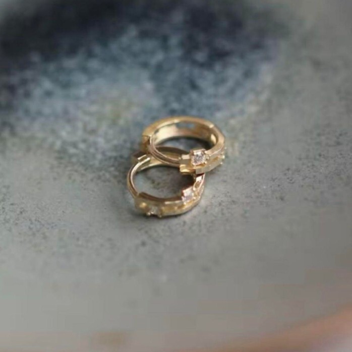 X789 ピアス レディース ゴールド k18 S925 ダイヤ プレゼント_画像9