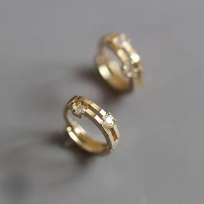 X789 ピアス レディース ゴールド k18 S925 ダイヤ プレゼント_画像1