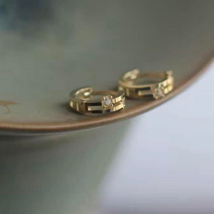 X789 ピアス レディース ゴールド k18 S925 ダイヤ プレゼント_画像3