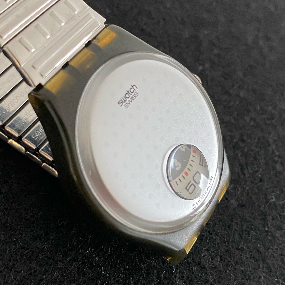 動作品 ビンテージ SWATCH AG1994 Gent Pieza ディスク時計 変わり種 スウォッチ _画像4