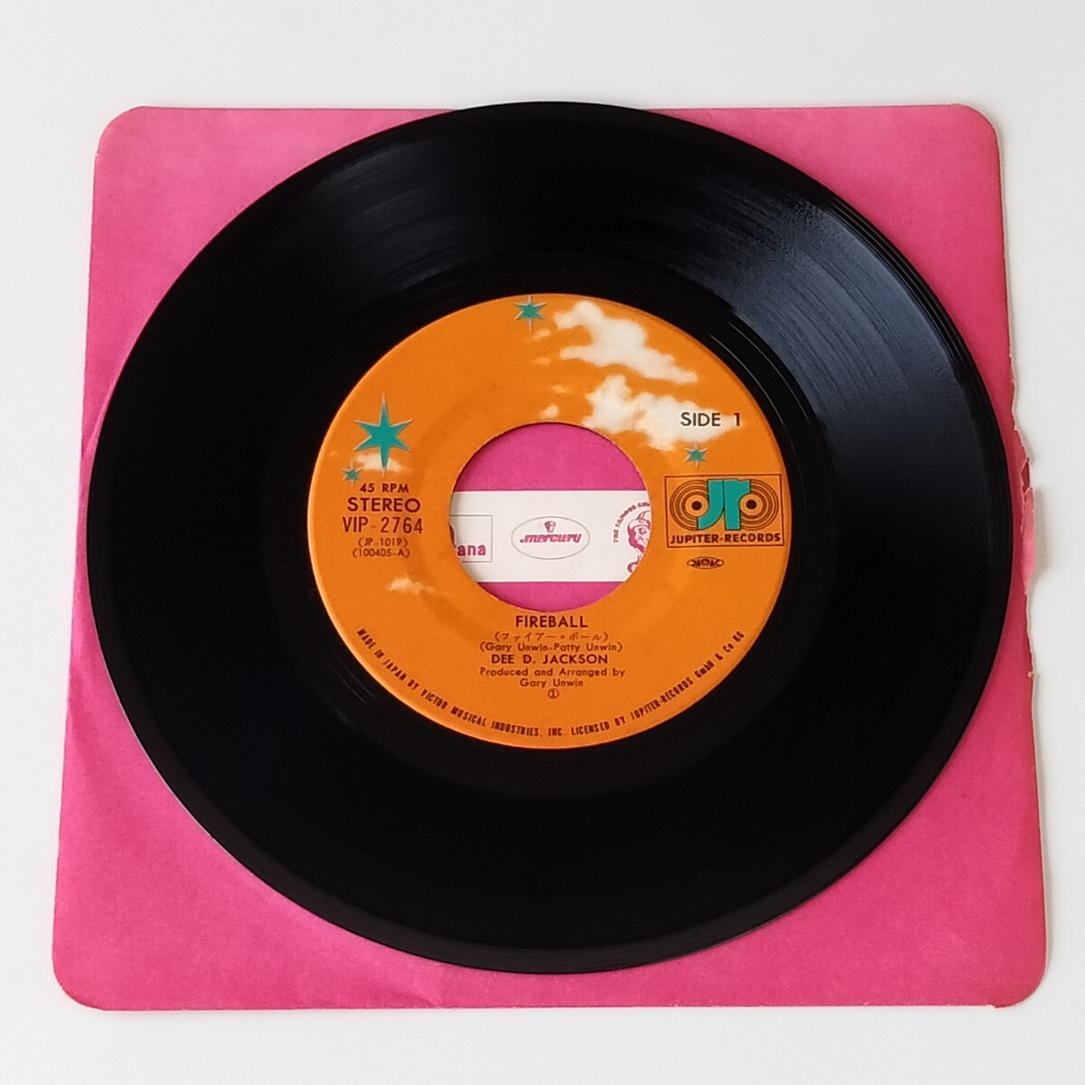 【7inch】DEE D. JACKSON/FIREBALL(VIP2764)D.D.ジャクソン/ファイアーボール/FALLING INTO SPACE/フォーリング・イントゥ・スペース/'79EP_画像3