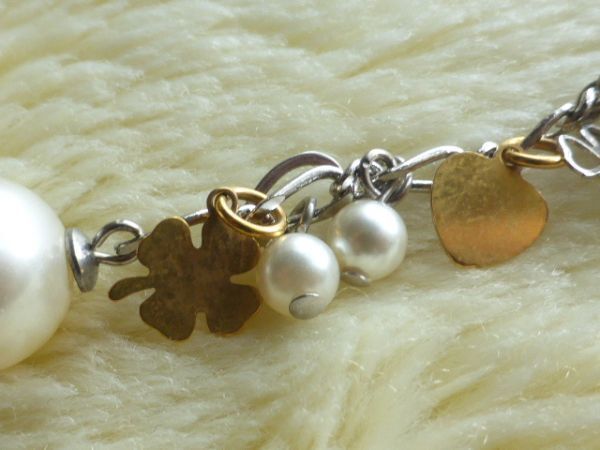 ☆送料無料☆CHANEL　シャネル　COCO&パール＆クローバー＆ハートチャーム　ピアス(USED)_画像5