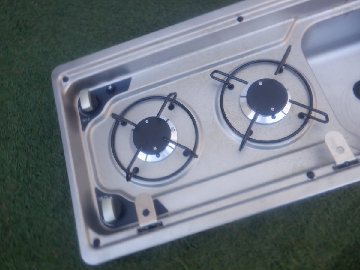 売り切り Dometic MO9222L 760 x 330mm コンロ ２個付き シンク セット キャンピングカー など m-25-9-398_画像5