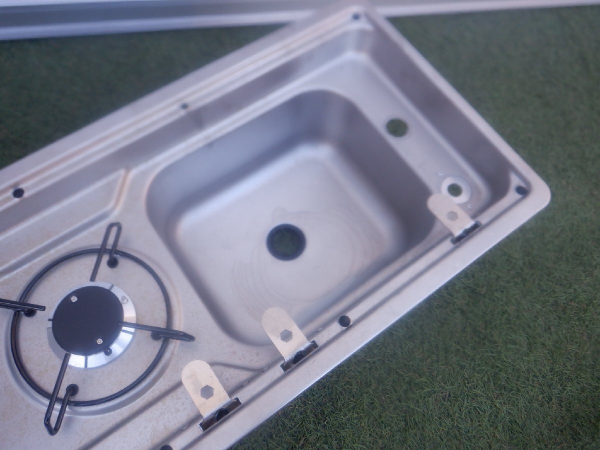 売り切り Dometic MO9222L 760 x 330mm コンロ ２個付き シンク セット キャンピングカー など m-25-9-398_画像2