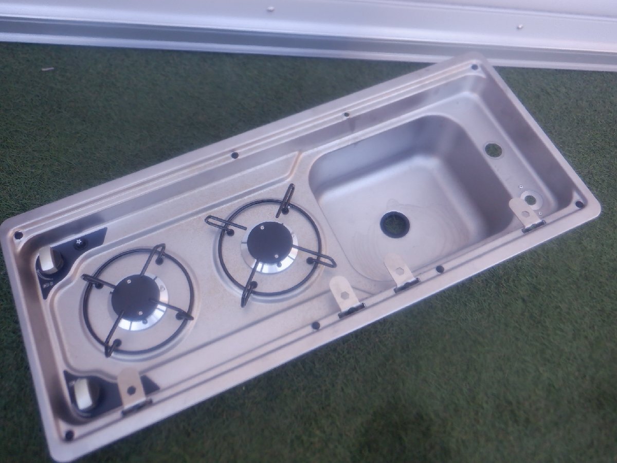 売り切り Dometic MO9222L 760 x 330mm コンロ ２個付き シンク セット キャンピングカー など m-25-9-398_画像1