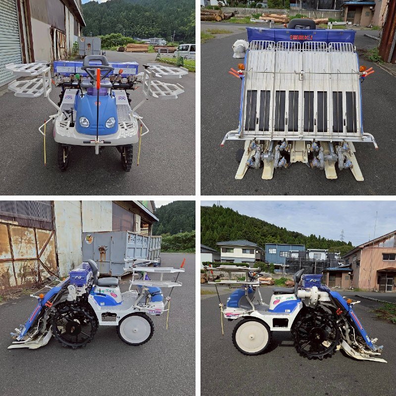 福井▲イセキ 4條植え 田植機(jī) PQ4-DF 8.8馬力 ロータリー 施肥機(jī) ガソリン セル さなえ 田植え機(jī) 植え付け 苗 中古品