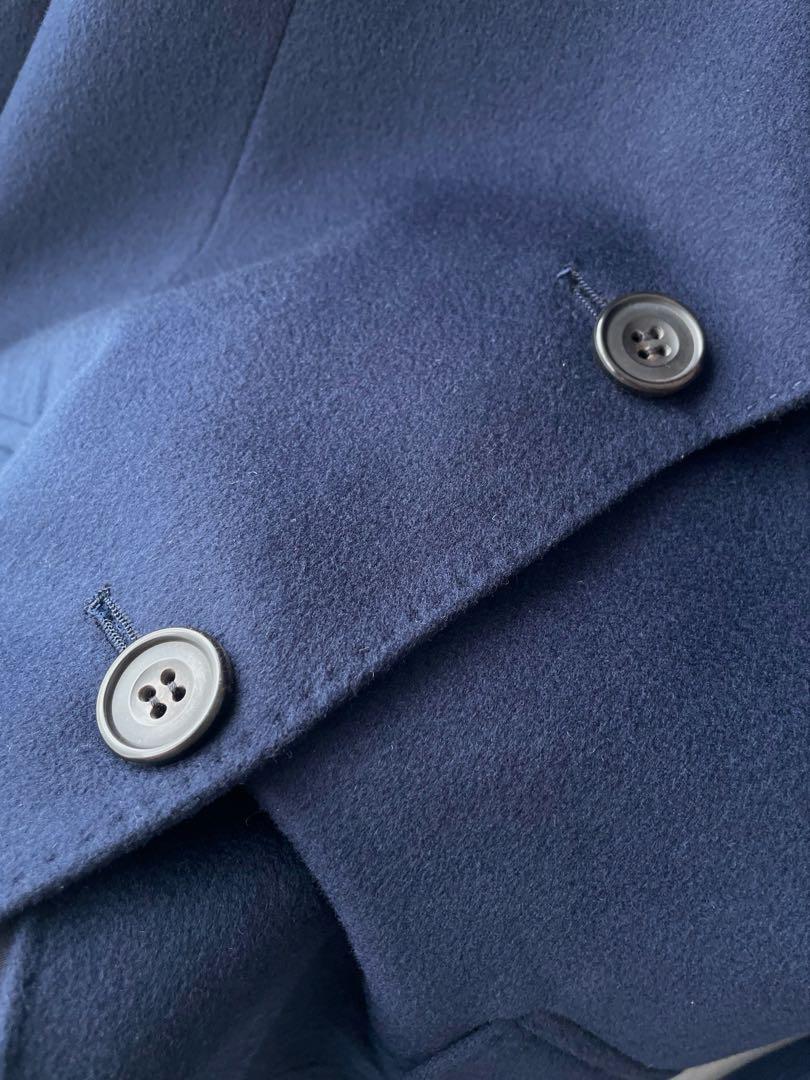 美品 FUKAKI 深喜毛織　サイズ11号　サイズL カシミヤ90%　テーラードジャケット レディース ネイビー_画像4