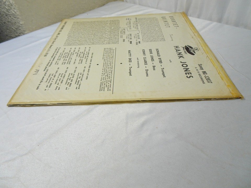 【US盤】HANK JONES LP /QUARTET QUINTET/SAVOY MG12037 手書きRVG刻印 JAZZ レコードNwb東_▲006
